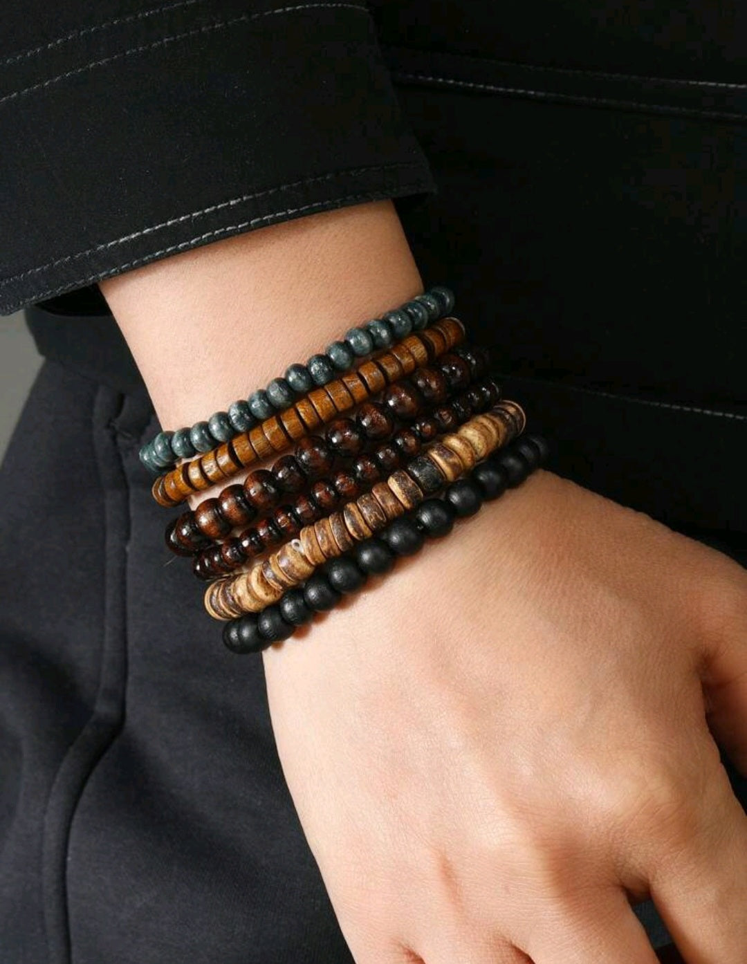6pcs Mens Bead Bracelets